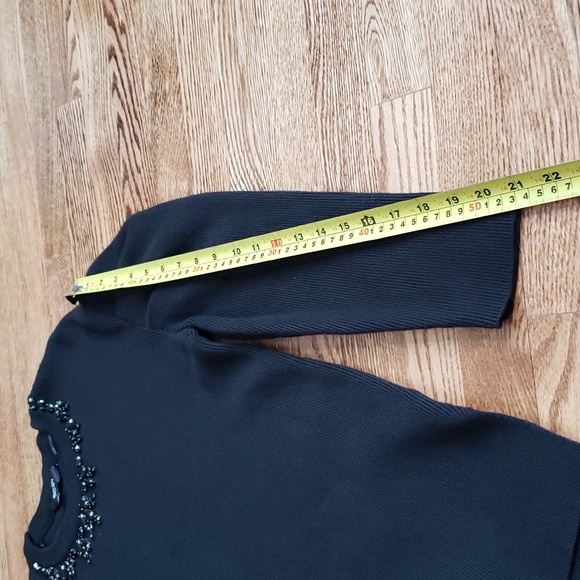 (M) Simply Vera Verawang Heavy Knit Nylon Blend Sweater Beaded Neckline Evening - Picture 5 of 9